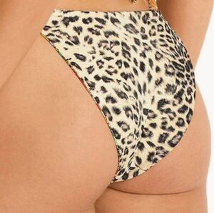 NWT Good American Women Rose Cheetah Swim Bikini Bottom sz 6/3XL